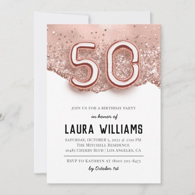 50th Birthday Party Invitation (Front)