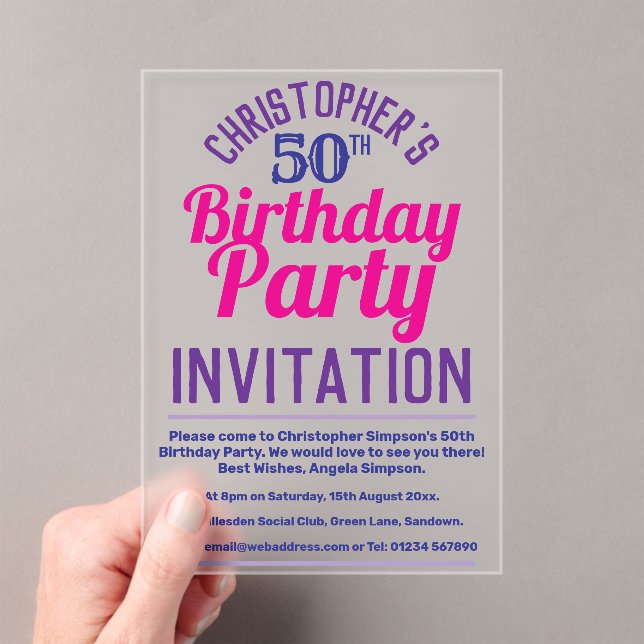 50th Birthday Party Invitation (Insitu (Handheld))