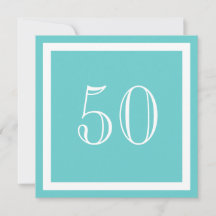 50th Birthday Party Invitation - Aqua