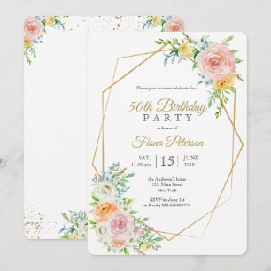 50th Birthday party invitation for her
