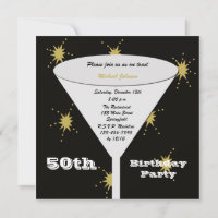 50th BIrthday Party Invitation Gold 50th Toast