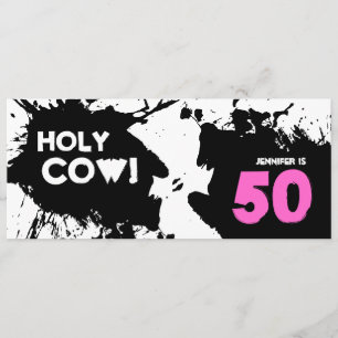 50th Birthday Party Invitation - Holy Cow!