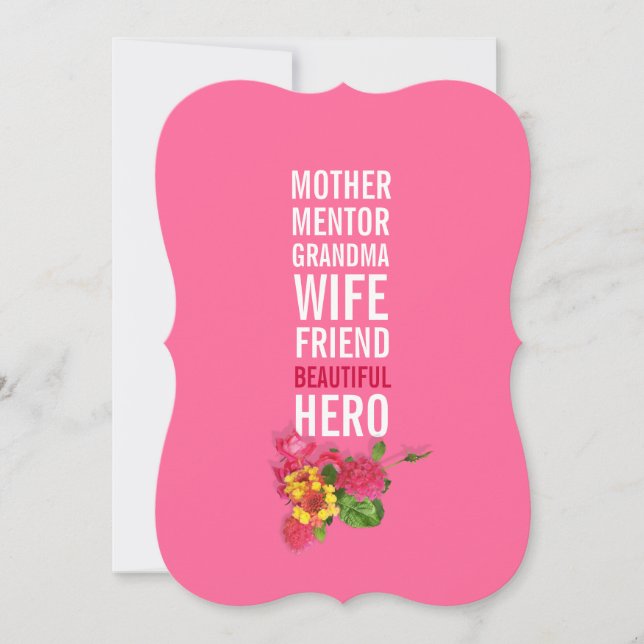 50th Birthday Party Invitation - Mum is a Hero (Front)
