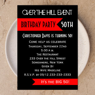 50th Birthday Party Invitation Over the Hill