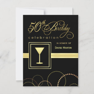 50th Birthday Party Invitations - Contemporary