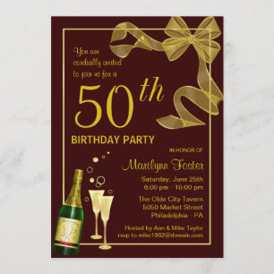 50th Birthday Party Invitations Customise the Year