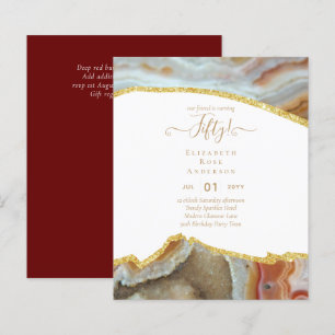 50th Birthday Party Invitations Glitter Glamour