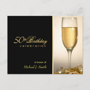 50th Birthday Party Invitations - Manly Monogram