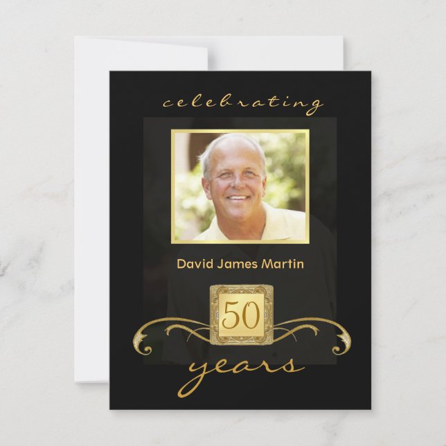 50th Birthday Party Invitations - Masculine (Front)