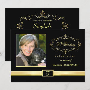 50th Birthday Party Invitations with Photo