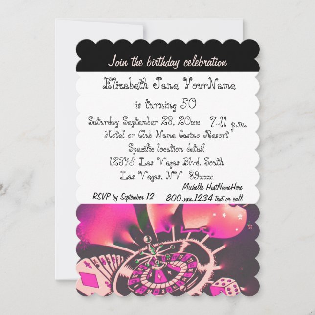50th Birthday Party Las Vegas Invitation (Front)