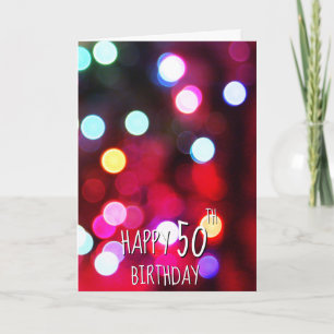 50th Birthday Party Lights Card