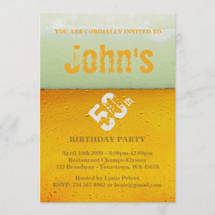 50th,Birthday Party Man,Invitation Fresh Beer Invitation