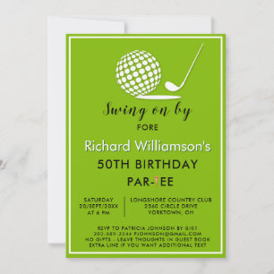50th Birthday Party Men's Golf Theme Invitation