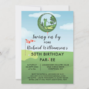 50th Birthday Party Men's Golf Theme  Invitation
