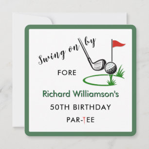 50th Birthday Party Men's Golf Theme Invitation