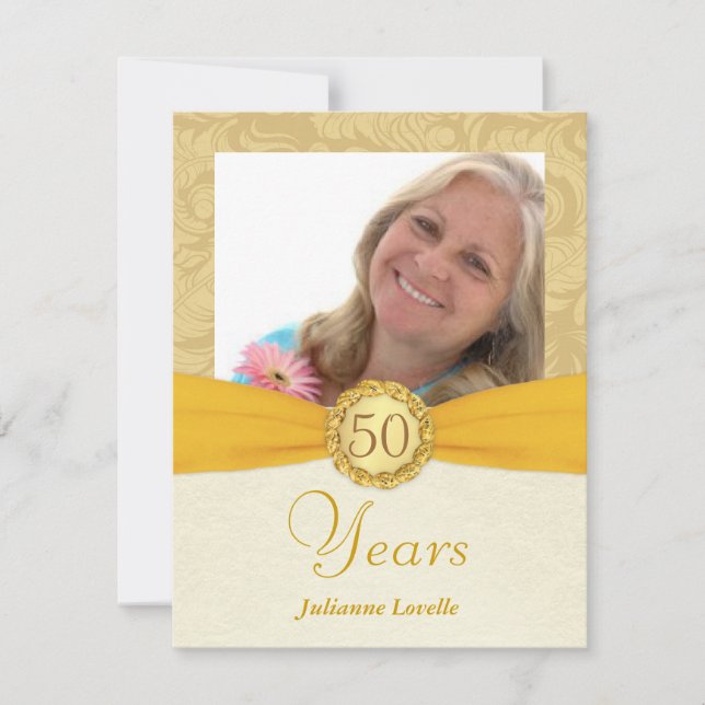 50th Birthday Party - Monogram Photo Invites (Front)