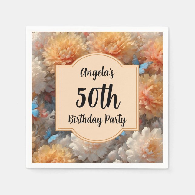 50th Birthday Party Napkin (Front)