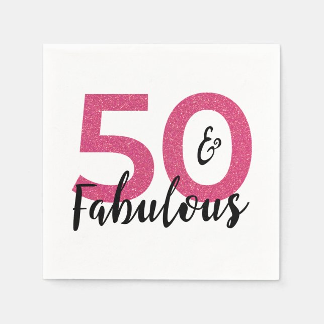 50th Birthday Party Paper Napkin (Front)