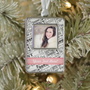 50th Birthday Party Personalised Gifts Silver Plated Framed Ornament