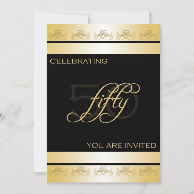 50th Birthday Party Personalised Invitation (Front)