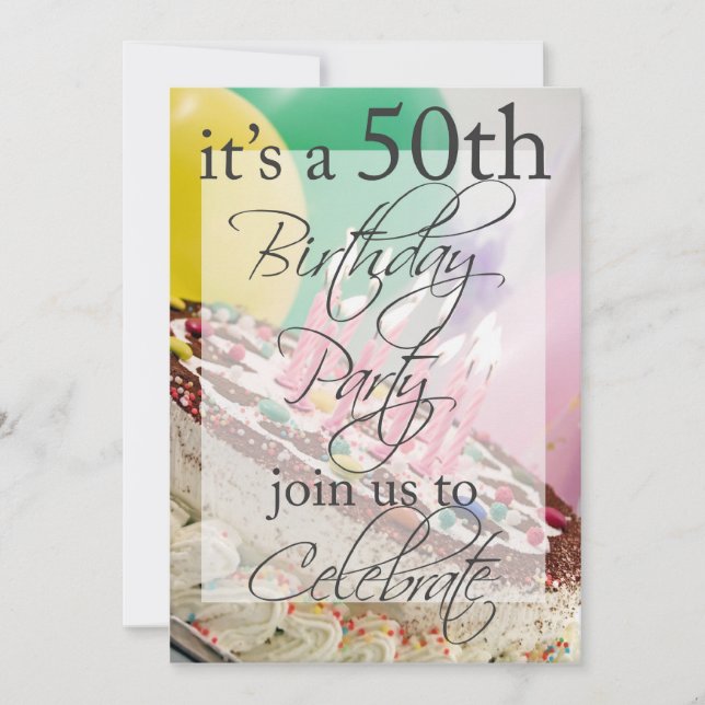 50th Birthday Party Personalised Invitation (Front)