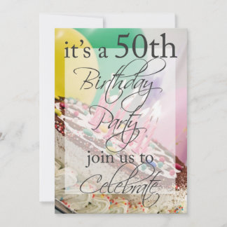 50th Birthday Party Personalised Invitation