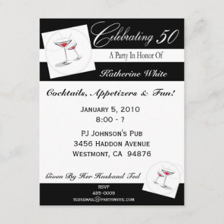50th Birthday Party Personalised Invitation