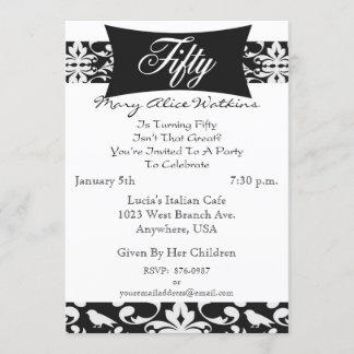 50th Birthday Party Personalised Invitation