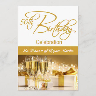 50th Birthday Party Personalised Invitation