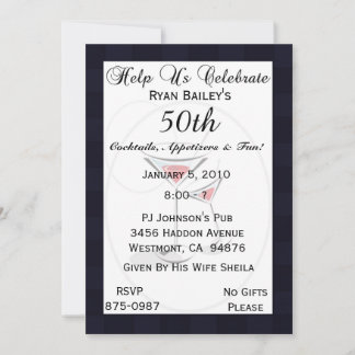 50th Birthday Party Personalised Invitation
