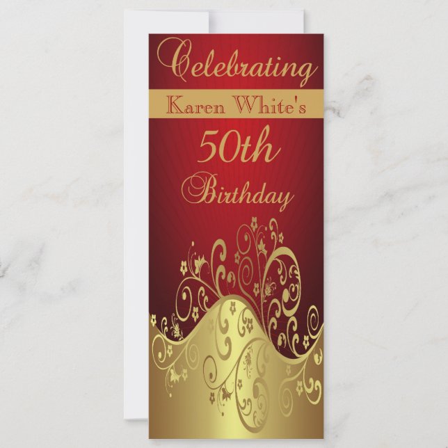 50th Birthday Party Personalised Invitation (Front)