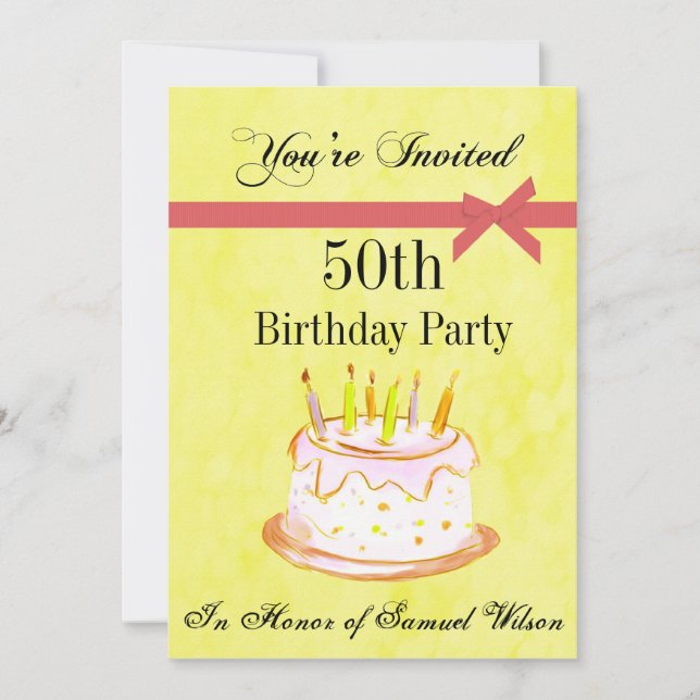 50th Birthday Party Personalised Invitation (Front)