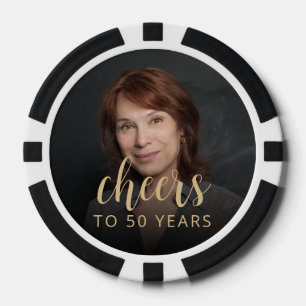 50th Birthday Party Photo Cheers Poker Chips
