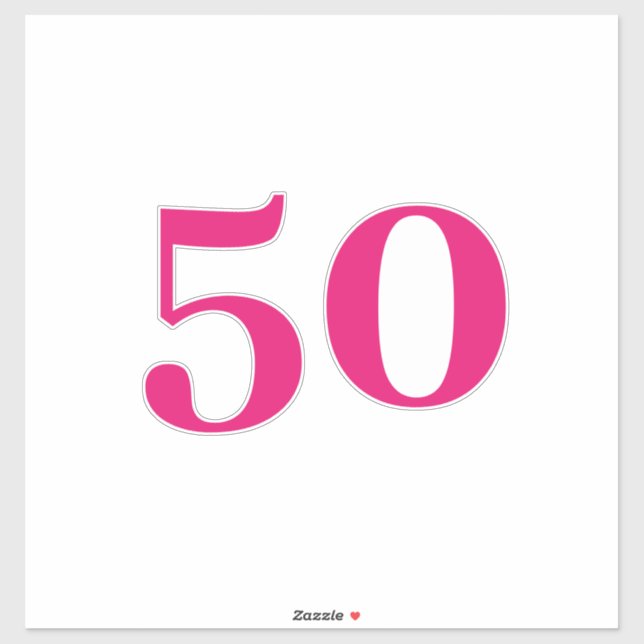 50th Birthday Party Pink Custom Age Number Fifty  (Sheet)