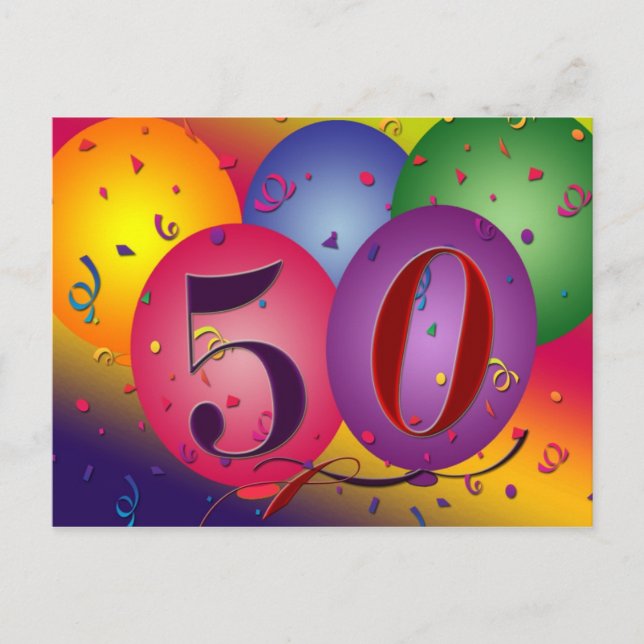 50th birthday party postcard invites (Front)