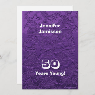 50th Birthday Party Purple Rag Dolls Years Young Invitation