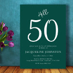 50th Birthday Party Red White Hello 50 Invitation<br><div class="desc">Get ready to say "Hello 50!" in style with this beautiful green and white invitation. Perfect for your upcoming 50th birthday celebration, this invite features a sophisticated design that will wow your guests. From the classic green and white colour scheme to the scripted font, this invitation will give your event...</div>