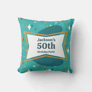 50th Birthday Party Retro Mid Century Any Age Cushion