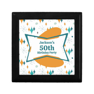50th Birthday Party Retro Mid Century Any Age Gift Box