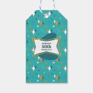 50th Birthday Party Retro Mid Century Any Age Gift Tags