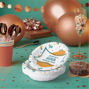 50th Birthday Party Retro Mid Century Any Age Paper Plate