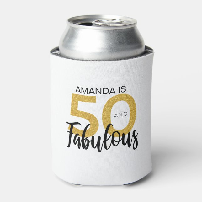 50th Birthday Party Script Custom Can Cooler (Can Front)