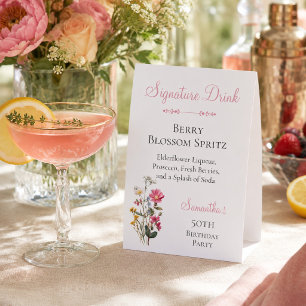50th Birthday Party Signature Drink Wildflower