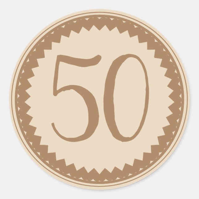 50th Birthday Party Silver Glitter Classic Classic Classic Round Sticker (Front)
