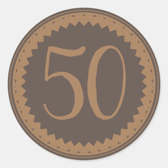 50th Birthday Party Silver Glitter Classic Classic Classic Round Sticker (Front)