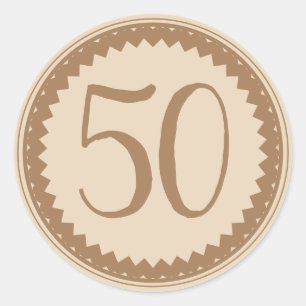 50th Birthday Party Silver Glitter Classic Classic Round Sticker