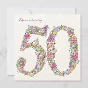 50th Birthday Party Spring Bloom Custom Invitation