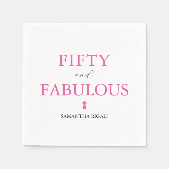 50th Birthday Party Supplies Napkin (Front)