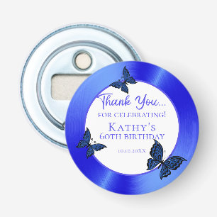 50th Birthday Party Thank You Blue Butterflys Bottle Opener